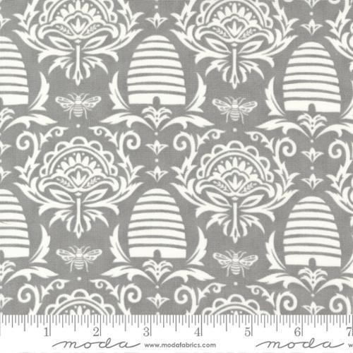 Beeskep Damask Damask  Honey Lavender Pebble Grey 56082 27 Moda #1