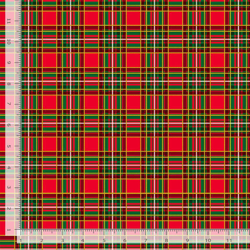 METALLIC HOLIDAY PLAID PLAID-CM2059  RED