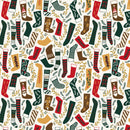 Merry Memories Pleasant Surprises - Green Gold Metallic Fabric - Sewjersey.com