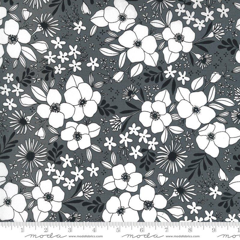 Moda Illustrations Small Flower Graphite - Sewjersey.com