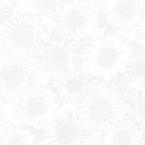 SUNFLOWER WHISPER WHITE  By KANVAS STUDIO 108inches Wide Back Fabric - Sewjersey.com