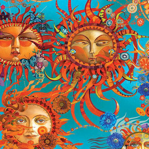SUN ALLOVER TURQUOISE/MULTI  By DAVID GALCHUTT - Sewjersey.com