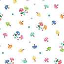 WOODLAND MUSHROOMS WHITE  By KANVAS STUDIO Happy Camper - Sewjersey.com