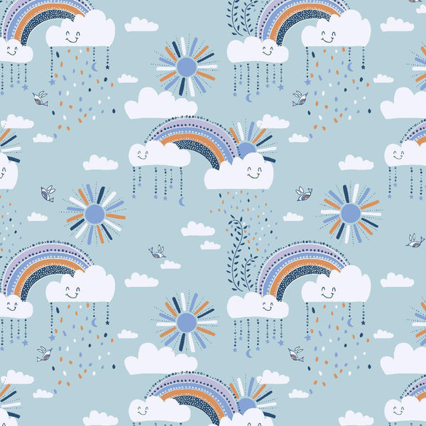 RJ5200-SB3 Sunny Days Ahead - Keep Your Head Up - Serene Blue Fabric - Sewjersey.com