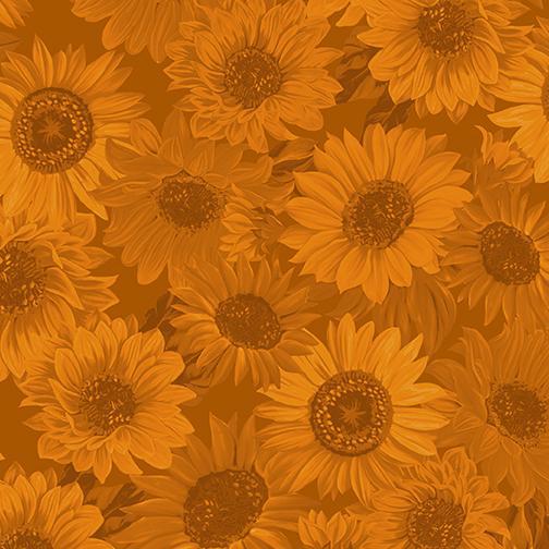 SUNFLOWER WHISPER RUSSET 108 Inches Wide Back - Sewjersey.com