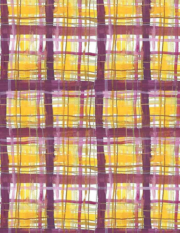 STELLA-DCWR2173 Burgundy Autumn Plaid Pumpkin Spice Digital Print Dear Stella - Sewjersey.com