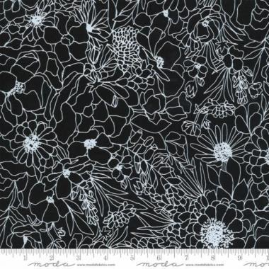 Moda Illustrations Floral Outline Ink - Sewjersey.com