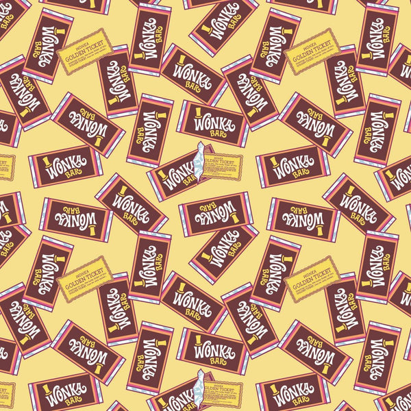 Willy Wonka Yellow Wonka Bars Fabric - Sewjersey.com