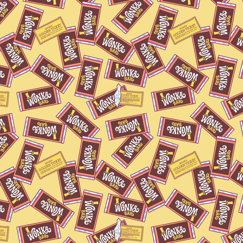 Willy Wonka Yellow Wonka Bars Fabric - Sewjersey.com