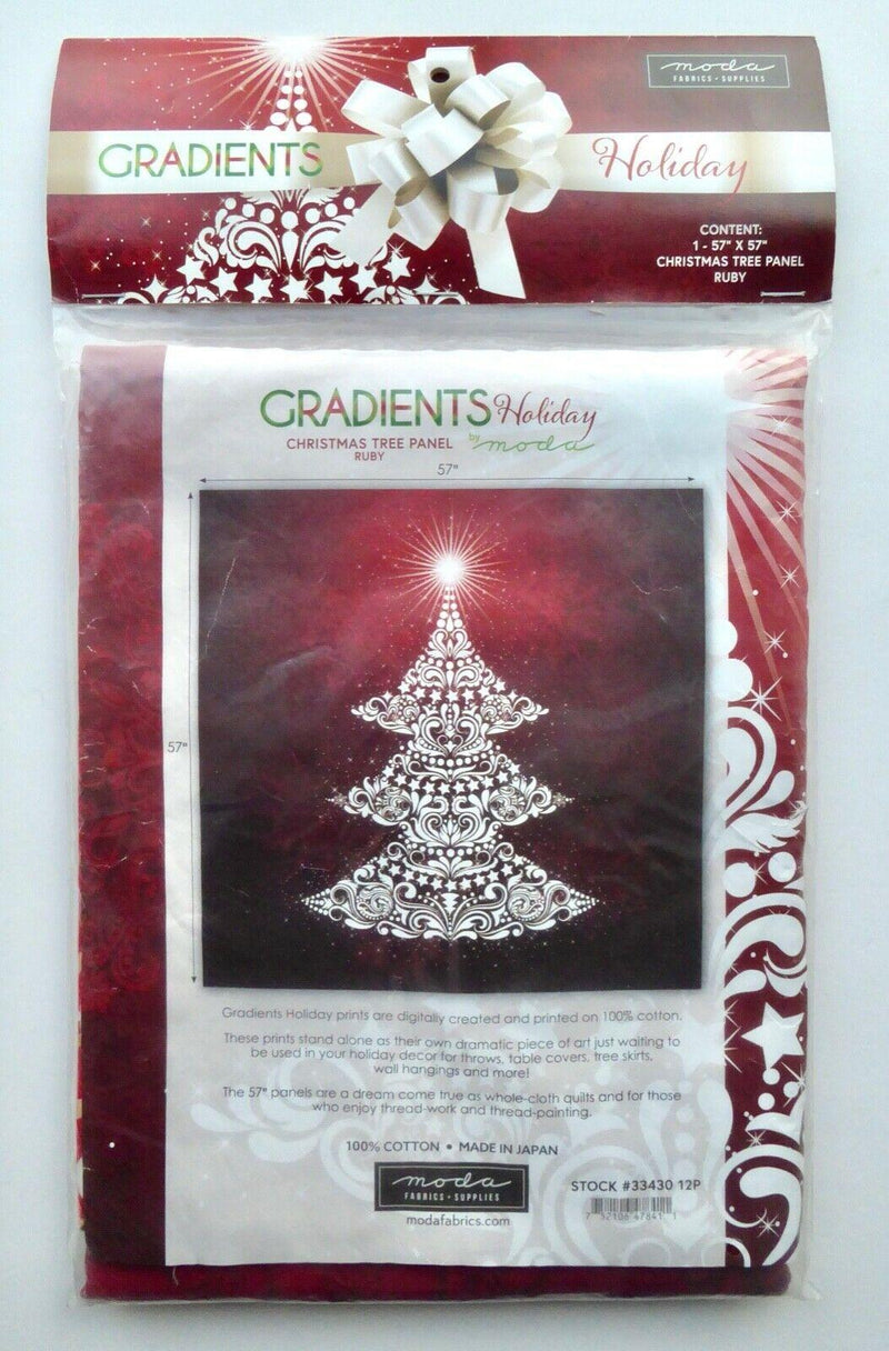 Gradient Holiday Christmas Tree Panel Ruby - Sewjersey.com