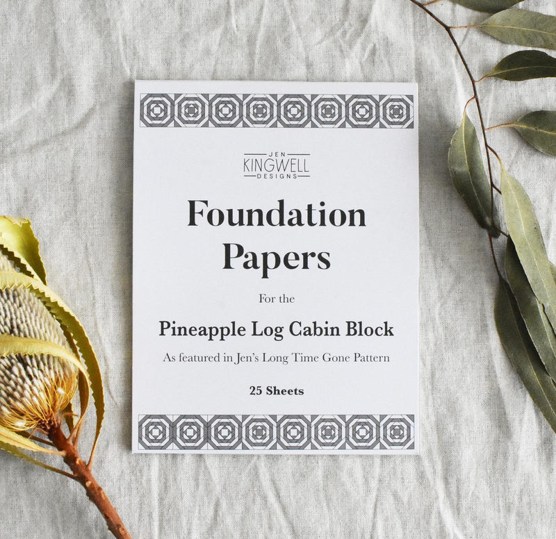 Jen Kingwell Pineapple Log Cabin foundation Papers - Sewjersey.com