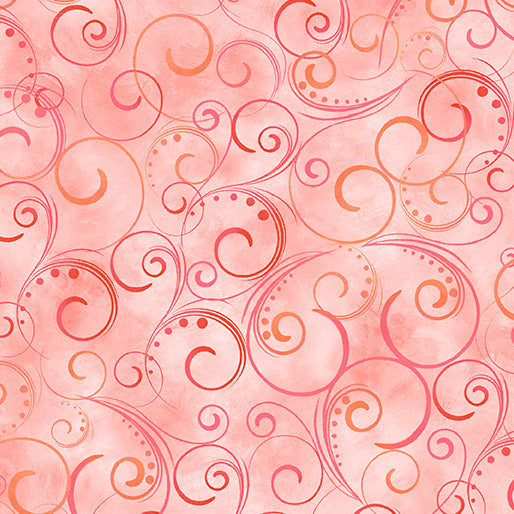 Benartex Wideback - Sewjersey.com 9705W 22 Swirling Splendor Coral