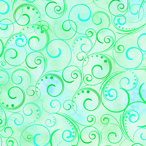 Benartex Wideback swirling splendor mint - Sewjersey.com