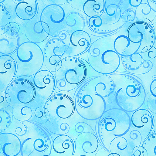 Benartex Wideback swirling splendor blue - Sewjersey.com