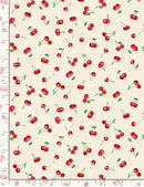 TIMELESS TREASURES – CHERRY PIE – TINY CHERRIES – CHERRY-CD1543 CREAM – FABRIC BY THE YARD - Sewjersey.com