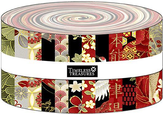 METALLIC 2.5" STRIP PACK Kyoto Garden by Timeless Treasures