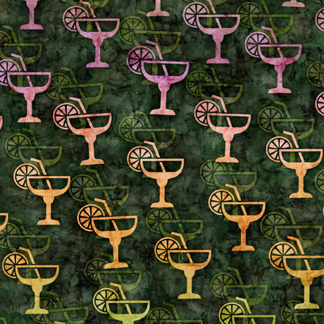 QT Fabrics Cocktail Hour Margarita Green by Dan Morris 28721 F150 - sewjersey.com