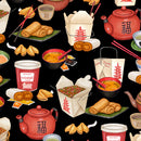 QT Fabrics Order Up Chinese Take Out Black 28524 J150