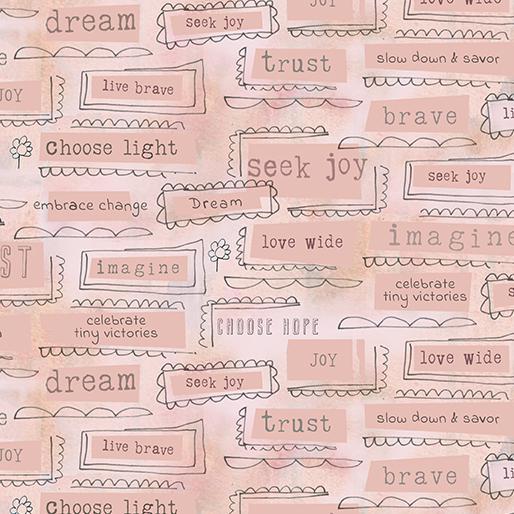 INSPIRATIONS PEACH Inspired Heart Benartex - Sewjersey.com