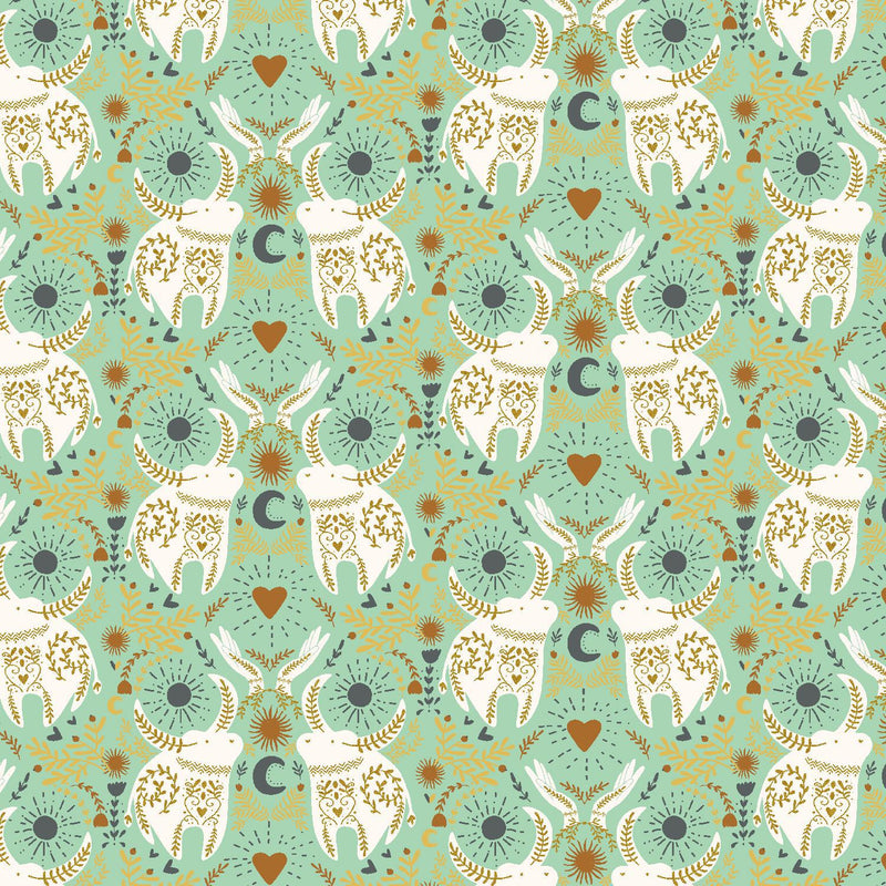 ME104-BL1M Myth + Dream - Strong As An Ox - Blue Light Metallic Fabric - Sewjersey.com