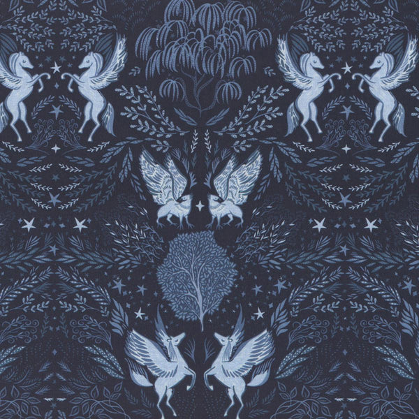 DEAR STELLA FABRICS CITY OF STARS PEGASUS TOILE MIDNIGHT - Sewjersey.com