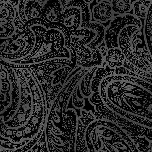 Radiant Paisley Black/Gray  9747W12B - Sewjersey.com