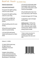 Booklet Pouch  Aneela Hoey Paper Pattern - Sewjersey.com