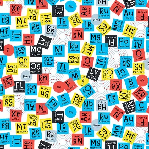 Michael Miller Periodic Elements DC9720-WHIT-D - Sewjersey.com