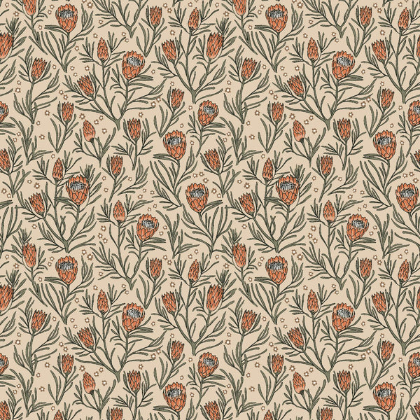 MT102-KP2 Get Out And Explore - Gemma Earthy Botanics - King Protea Fabric - Sewjersey.com
