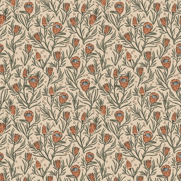 MT102-KP2 Get Out And Explore - Gemma Earthy Botanics - King Protea Fabric - Sewjersey.com