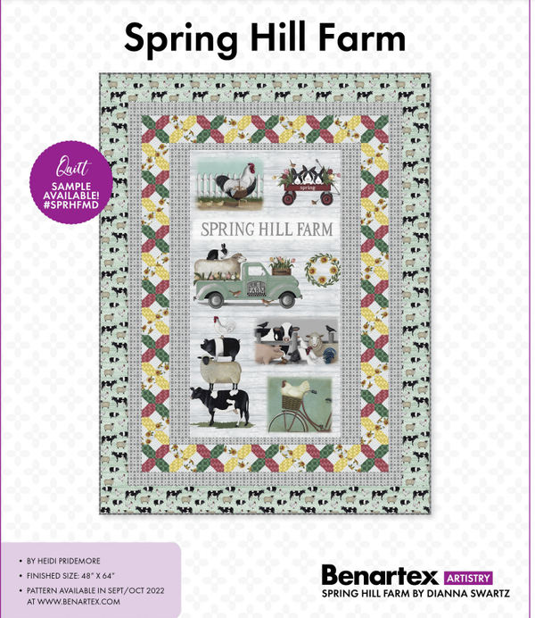 Spring Hill Farm Quilt Kit finishes at 48 x 64 - Sewjersey.com